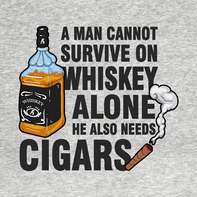 Whiskey alcohol drinker and cigar smoking by Tobias Store